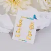 Moda Europea y Americana Joyería Transfronteriza Acero Inoxidable Combinación de 4 Pares Pendientes Tarjeta Blanca Traje Pendientes de Animales Pendientes