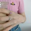Anillo de Zirconia Rosa con Forma de Corazón Dulce y Fresco para Mujer, Estilo Coreano, Moderno y Elegante, Nuevo Anillo Abierto con Forma de Corazón para Dedo Índice, de Moda