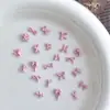 Conjunto Misto de Decorações para Unhas com Laços de Resina Rosa de 12 Peças, Acessórios Populares 3D de Laços para Unhas DIY