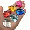 Acrílico Colorido Gota d'Água Malha Fundo Plano Duplo Furo Costurado à Mão Strass 30X40Mm Acessórios de Vestuário Pedras Decorativas