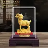 Enfeite auspicioso de ovelha dourada banhado a ouro, decoração de ovelha em tigela de tesouro para sala de estar, hall de entrada e escritório