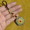 Llavero de Calabaza de la Suerte Color Azul Esmaltado Quemado Colgante Fugui Colgante de Ábaco Fu Zi Joyería Colgante Regalo Colgante Vintage