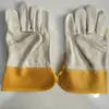 Luvas de solda de couro bovino transfronteiriças resistentes ao desgaste e a altas temperaturas, luvas de couro curtas para proteção do trabalho, soldador manual doméstico