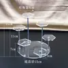 Soporte de exhibición de escalera acrílico transparente desmontable para cosméticos, aceites esenciales, lápiz labial y exhibición de modelos de bolsos
