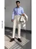 Pantalones para Hombre 2024 Nápoles Primavera y Otoño Sueltos Rectos Largos Hasta el Suelo Casual Versátil Pantalones Largos Ligeros de Negocios
