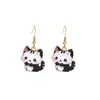 Aretes Divertidos Transfronterizos de Gatito Lindo de Dibujos Animados Aretes Creativos Atmosféricos Aretes de Animales Japoneses y Coreanos Venta al por Mayor Europea y Americana