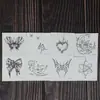 Pegatina de Tatuaje Tótem Corazón con Llama Estilo Oscuro Transfronterizo Líneas Geniales Fusionadas con Corazón de Llama Elegante Fácil de Aplicar y Fácil de Quitar
