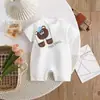 Roupas de Verão para Bebê, Macacão Curto Casual para Bebê, Macacão de Ursinho Cartoon, Roupas Finas para Casa, Roupas para Exterior