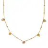 Moda Europea y Americana Elegante Diseño de Nicho Collar Acero Inoxidable Chapado en Oro de 18K Cadena de 3 Perlas de Circonita Collar para Mujer Lujo Accesible
