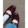 Versión de Cuero Suave~Zapatos de Mujer Estilo Retro Francés Suave con Lazo y Hebilla Mary Jane Estilo Coreano Versátiles Zapatos de Ballet