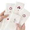 Meias Longas Jacquard Bestseller Femininas Primavera Verão Frescas Respiráveis Não Apertam Antibacterianas Meias de Algodão Puro Meias de Cano Médio Meias Brancas com Desenhos