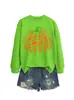 Amazon eBay sitio independiente moda casual elegante mujer libro calabaza cuello redondo manga larga sudadera para exportación