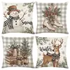 Fundas de Almohada Serie Navideña de Amazon, Cojines de Sofá Estampados de Lino, Fundas de Almohada, Soporte para Personalización con Tu Propio Diseño