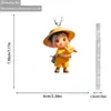 Colgante de Acrílico de Niño Sosteniendo una Vaca Decoración Plana Transfronteriza para Espejo Retrovisor Nuevo
