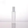 Botella de Loción de Vidrio Esmerilado con Pulsador y Tapa Botella con Atomizador Botellas Cosméticas Esencia Tónico Botella Vacía Venta al por Mayor