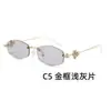 Gafas de Estilo Coreano sin Montura y Marco Pequeño para Mujer, Monturas Poligonales para Modificar la Forma del Rostro, Monturas de Moda para Usar en Viajes, Tendencia en Gafas de Sol