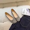 Sapatilhas retrô de bolinhas estilo francês com bico fino para mulheres, nova coleção 2026, sapatilhas de bico redondo com laço, mocassins de sola macia