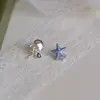 Brincos de Água-viva Estrela-do-mar Azuis Design Criativo Nicho Brincos Pequenos Frescos Fofos Novidades Explosivas 2025