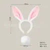 Diadema de Conejo de Peluche Nueva de Pascua para Cosplay con Cola de Conejo y Orejas Lindas, Diadema de Accesorio para el Cabello de Peluche