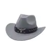 Gorro de Lana Sombrero Vaquero Occidental Estilo Étnico Sombrero de Jazz de Tíbet Otoño e Invierno Sombrero de Fieltro Retro