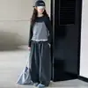 Conjunto de otoño para niñas 2026 nuevo estilo coreano a rayas de dos piezas con pantalones de pierna ancha de manga larga para niños mayores, ropa de otoño muy elegante