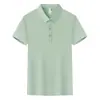 Camisa polo de cor sólida, manga curta, produto principal, versátil, confortável, estilosa, unissex, com logo estampado e bordado workwear