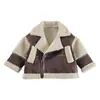 Amazon Comercio Exterior Transfronterizo Europa y América Hombres Mujeres Niños Otoño Invierno Nueva Chaqueta Patchwork de Cuero Sintético Abrigo con Piel Integrada