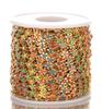Cadena de flor de gota de aceite de un solo lado de 6 mm, acero inoxidable de color mixto de 18 quilates, cadena de joyería transfronteriza europea y americana, cadena hecha a mano para DIY
