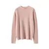 Suéter de cachemir 100% puro de alta gama listo para usar para mujer, cuello medio alto, camiseta básica de punto para otoño e invierno con cuello enrollado