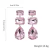 Pendientes Cuadrados de Plata con Incrustaciones de Diamantes y Forma de Gota, Estilo Europeo y Americano, Trabajo Pesado, Personalidad, Temperamento, Joyas para Orejas de Lujo Ligero, Gama Alta para Mujeres