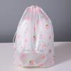 Bolsa Transparente Esmerilada con Cordón al Por Mayor de Plástico Grueso en Blanco Ropa Impermeable Ropa Interior Viaje Bolsa de Almacenamiento
