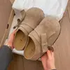 Meias-pantufas Fechadas com Laço e Sola Grossa para Mulheres, Novidade Primavera 2026, Versáteis para Calçar, Estilo Birkenstock com Elevação Oculta de Altura