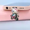 Plug de Pó para Celular Cruzado 2D Plano de Acrílico Ornamento Tipo Pingente de Gato Fofo Interface Oval Tipo-C Desenho Animado