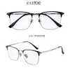Nuevos armazones de moda para hombre, de medio titanio, con montura cuadrada moderna para gafas de negocio, mismo estilo que en Xiaohongshu, se pueden adaptar con lentes de prescripción, venta al por mayor