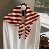 Lenço Triângulo Versátil Estilo Coreano Xale Listrado Lenço de Cabeça Tricô Feminino Estilo Coreano Lenço de Pescoço Pequeno Multifuncional Xale Listrado