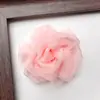 Nuevas flores de tela de organza, rosas hechas a mano, flores para zapatos DIY, flores para el cabello, accesorios, adornos para ropa al por mayor