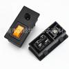 Tomada CC com Interruptor Conectado 5.5*2.5mm Tomada CC com Luz Dois em Um Trava Tomada Fêmea Certificado CE