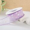 Rollo Grande de Cinta de Organza con Borde de Flor de Lentejuelas para Lazos DIY, Accesorios para el Cabello, Ropa, Envoltura de Regalos y Materiales Decorativos