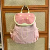 Mochila 3D Linda de Chica con Bloques de Color Estilo Japonés para Estudiantes Universitarios, Bolso Versátil de Gran Capacidad con Frutas de Moda Guayaba Manzana