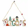 Decoración de Árbol de Navidad Letras Cascabeles Colgante de Madera Etiqueta de Madera Decoración Navideña Colgante de Pared para el Hogar