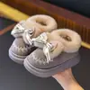 2026 Novos Sapatos de Algodão para Crianças Inverno Meninas Interno e Externo Espessados Quentes Crianças Médias e Grandes Bebê Pantufas de Algodão Meninas