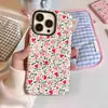 Capa de Celular Floral Fresca Estilo Coreano Estilo Ins para Apple 18 Pro Capa com Película Dois em Um Capa Protetora iPhone 17