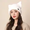 Gorro de Punto de Color Sólido Holgado para Mujer en Invierno, Moderno y a la Moda, Hace que la Cara Parezca Más Pequeña, Cálido y Protector de Orejas, Sombrero de Lana