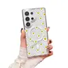 Funda para teléfono estilo caricatura japonesa de huevo frito con cara sonriente Galaxy S24 S25 Ultra simple linda transparente magnética dura