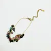 Pulsera Simple de Grano Arcoíris de Turmalina Cadena para la Clavícula Diseño de Nicho para Mujer Turmalina Colorida Simple Fabricante Venta al por Mayor