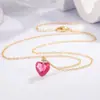 Colar Pingente Coração Vermelho Zircônia de Imitação Feminino 2025 Novo Luxo Acessível de Alta Qualidade Nicho Elegante Corrente de Clavícula Verão