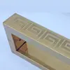 25*38 patrón de nube auspiciosa tallado en la parte posterior relleno de titanio negro oro rosa negro mate bronce 38*38 patas cuadradas de tubo manija de puerta de vidrio