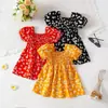 Vestido Estampado de Verano Elegante 2026 para Niñas, Vestido Coreano de Manga Corta con Margaritas, Vestido de Princesa para Bebé