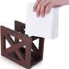 Caja de servilletas de madera para el hogar retro creativa forma geométrica cuadrado soporte para pañuelos de madera maciza para escritorio