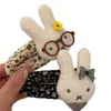 Presilha de Cabelo Grande Desenho Animado Pato Bico de Pato Miffy Coelho com Padrão Floral Café com Leite, Novo Acessório de Cabelo Fofo para Outono/Inverno para Franja e Penteados
